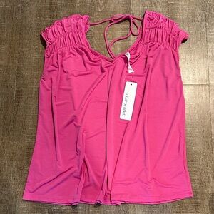 dear creatures Smocked Tie-Back Camisole in Hot Pink